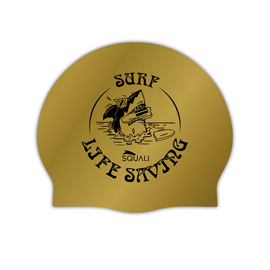 Squali Silicone Swimming Cap Gold