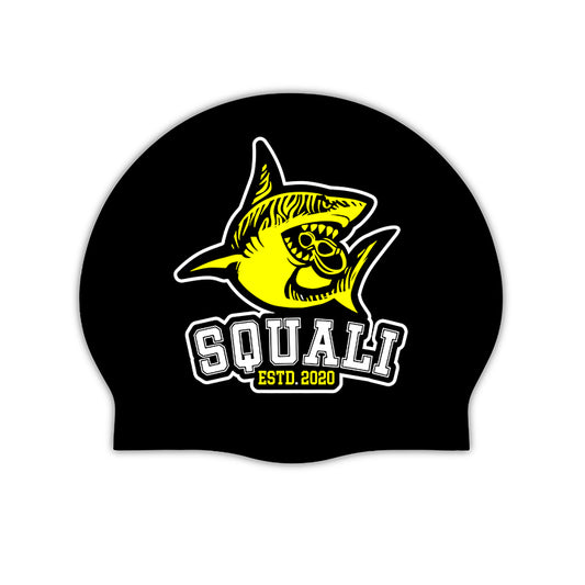 Squali Silicone Swimming Cap Black