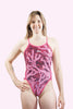 Thin Strap Swimsuit Coral Reef Pink