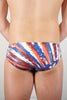 Blue-Red Striped Pauna Brief Swimsuit