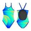 Light Blue Gradient Wave Thin Strap Swimsuit