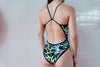 Thin Strap Swimsuit Reef Coral Yellow