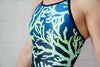 Thin Strap Swimsuit Reef Coral Yellow