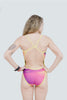Thin Strip Swimsuit Wave Gradient Fuxia