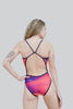 Red Gradient Wave Thin Strap Swimsuit